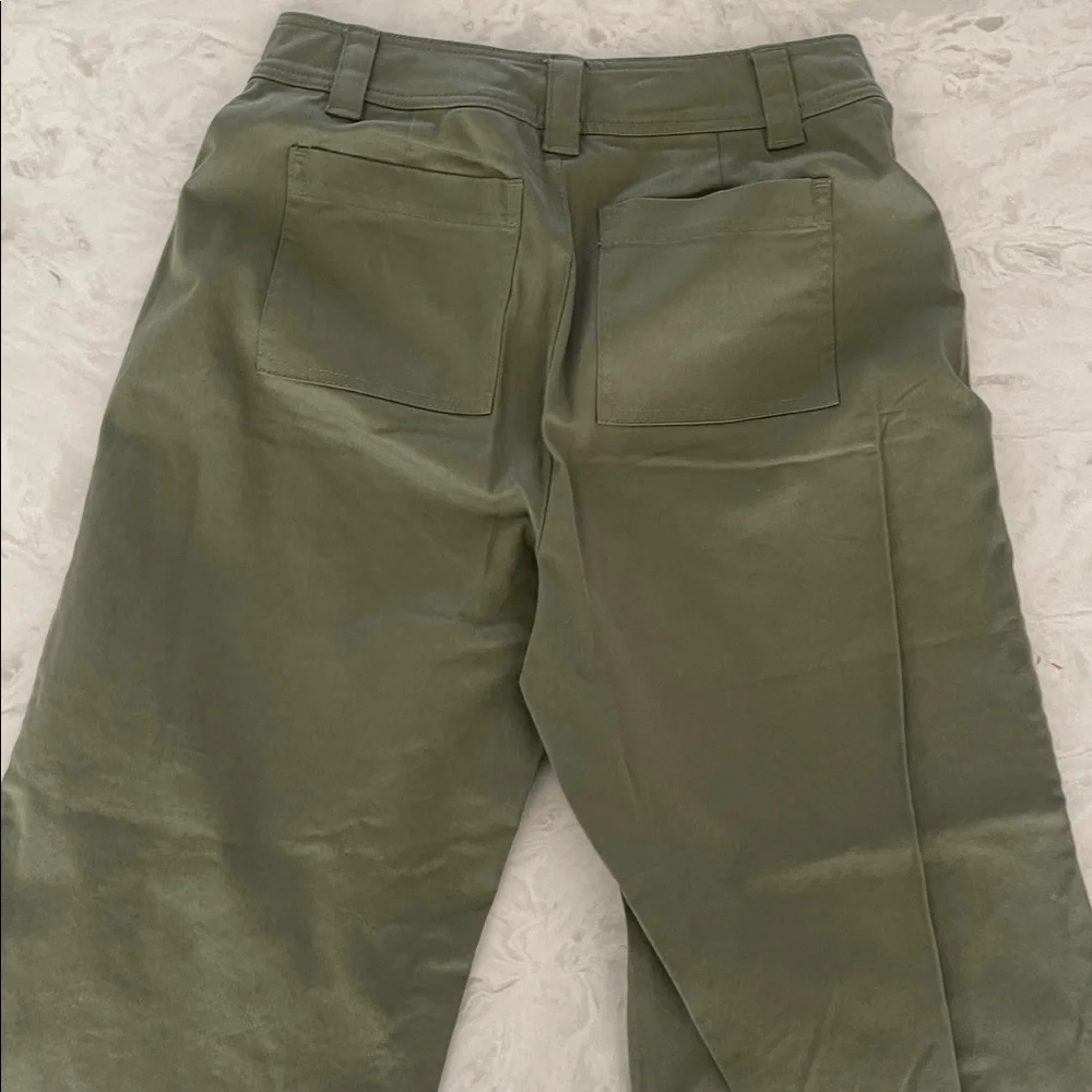 On 34th Women's High-Rise Wide-Leg Chino Pants Green size 2 - Picture 6 of 16